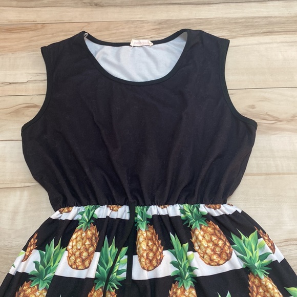 Pixie Girl 10/12 High Low Pineapple Dress. Sleeves With Faux Front Tie. Elastic - Picture 4 of 7